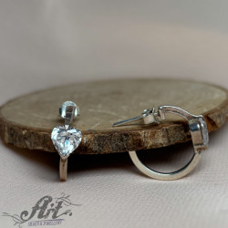 Сребърни обеци с цирконий E-1849